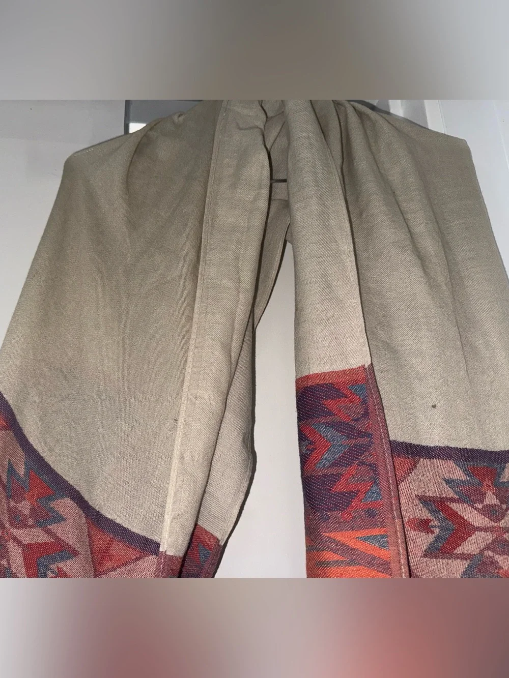 Charlotte russe Fringe Scarf in Cream and Rust